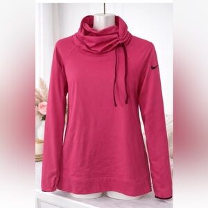 Nike Pro Dri Fit Top Funnel Neck Athletic Pink Small
